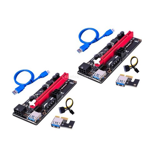 2 조각 PCI-E 그래픽 어댑터 카드 1x ~ 16x 60cm 안정적인 안전 케이블, 13x4.4x1.2cm, 푸른, 플라스틱