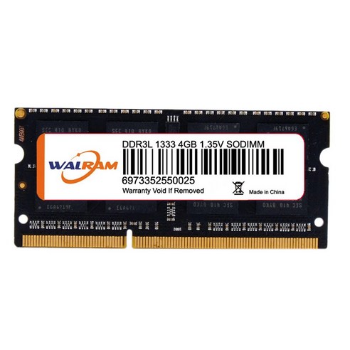 Youmine WALRAM 메모리 모듈 카드 4GB DDR3L 1333Mhz Pc3L-10600 데스크탑 컴퓨터 메모리에 적합한 204핀, 검은 색