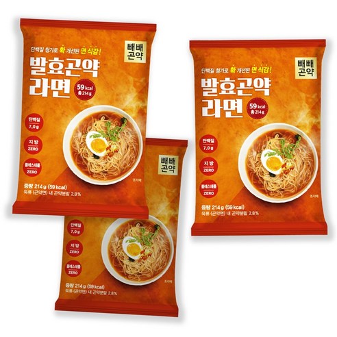 빼빼곤약 59kcal 발효곤약라면 매운맛 214g