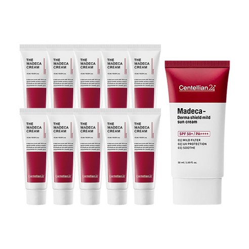 동국제약 마데카크림 시즌6 15ml x10 (NO케이스) + 마일드 선크림 50ml, 단품