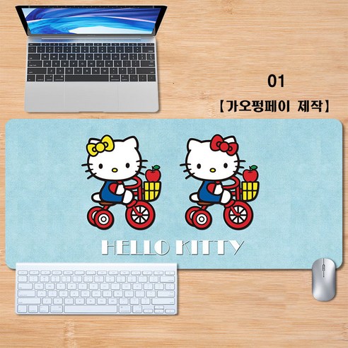 헬로키티 일러스트 게이밍 컴퓨터 마우스 키보드 장패드 중형 대형 책상 탁상 테이블 데스크 매트 23종, 선택16, 900*400*3mm