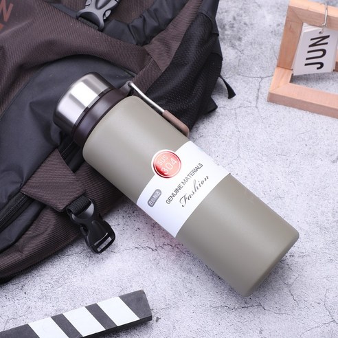 ZZJJC 대용량 진공 텀블러 패션 텀블러 아웃도어 스포츠 주전자 선물용, 600ml, 그레이/55