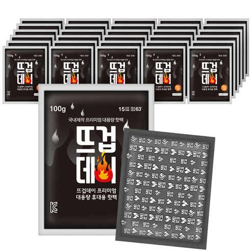   더나은 뜨겁데이 국산 흔드는 대용량 핫팩 100g, 30개