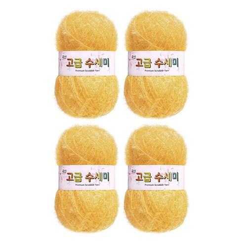 울클럽 별꽃수세미 DIY 고급수세미실 80g 4볼세트 + 동영상제공, 158진한버터