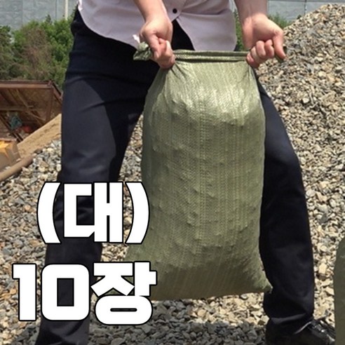 트랜트리 마대자루 80kg(대) 재활용 폐기물 낙엽 포대, 10개, 그린