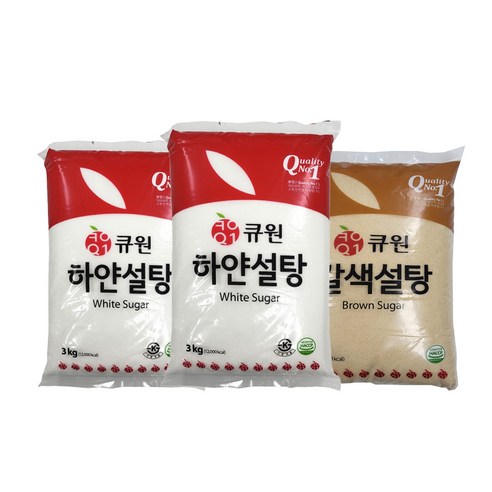 세트, 올따옴기획 큐원 하얀설탈 3kg 2+갈색설탕 3kg 1