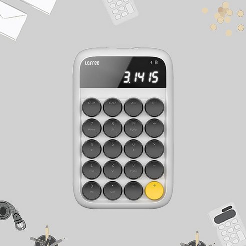 LOFREE 로프리 기계식 계산기 타격감 좋은 예쁜 calculator 세무사 회계사 추천 여친선물, 4.화이트 블루투스