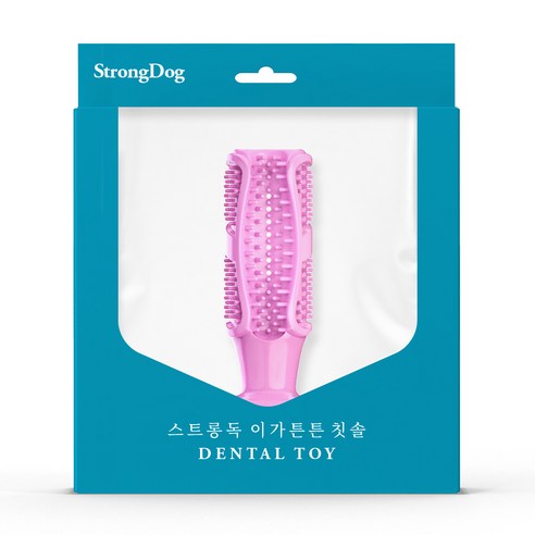 스트롱독 덴탈토이 셀프칫솔 소형견 핑크, 1개