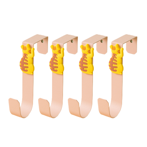 칼리오페 야옹이 캐릭터 도어 후크, 옐로우 베이지, 4개