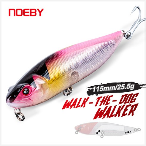 NOEBY Top Water Pencil Fishing Lures 115mm 25.5g Wobblers Hard Bait with 3D  Sim
