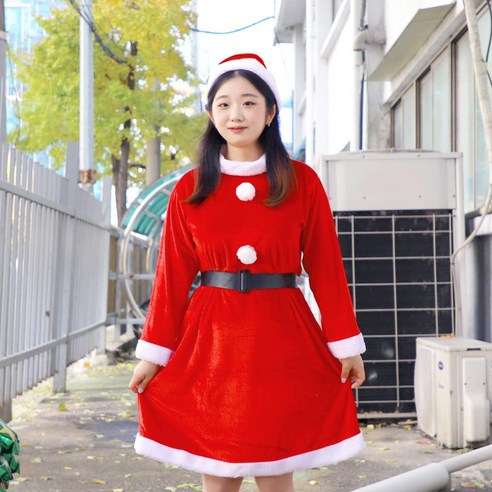 스투피드 X-MAS 크리스마스 산타복, 1세트, 주니어 3종 원피스 (12-14세)