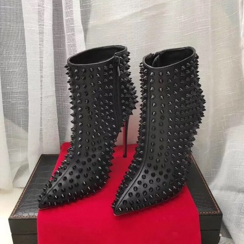 스노보드부츠280 스키 보드 High Quality Heel Sexy Rivet Women39s Boots Party Fashion Hand crafted Space, [06] 40, [01] Black (10cm)