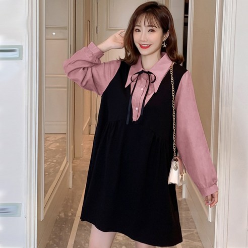 임산부 가을 옷 세트 패션 투피스 양복 초가을 임신 옷 봄 가을 임산부 복장 나이 감소 임신