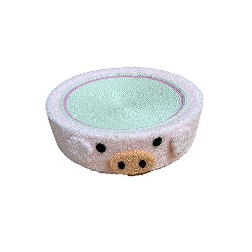 뉴프렐류드 고양이 원형 컬러 스크래쳐 40X10cm, 1개, 돼지