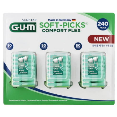 GUM 검 일회용 치간 치실 칫솔 치아 80개 X 3팩, 80개입, 3개