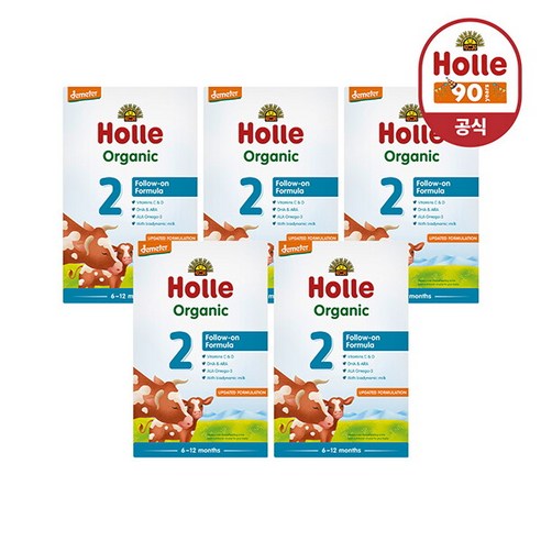 [홀레] 유기농 분유 2단계 5개세트 (6~12개월), 상세 설명 참조, 5개