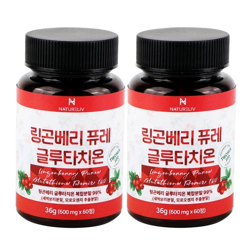 스웨덴 링곤베리 퓨레 글루타치온 투믹스, 60정, 2개