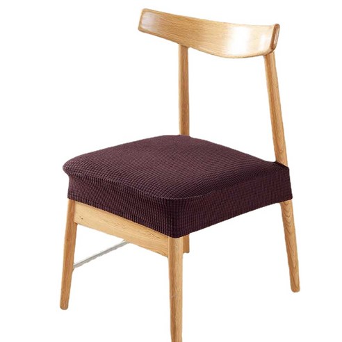 가정용 식탁 의자 커버 탄성 따뜻한 간단한 가정용 의자 시트 커버 사무실 쿠션 커버, 다크 카레, 四个装