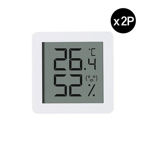 샤오미 디지털 미니 온습도계(건전지포함), 화이트, 2개
