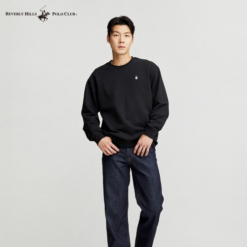 클라이드앤맨투맨 추천상품 신상특가! 비버리힐즈 폴로 남자 여자 오버핏 맨투맨 블랙 소개