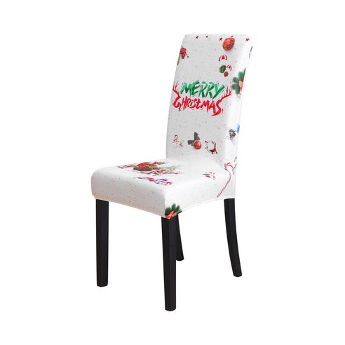 크리스마스 스판 장식 의자 커버 프린트 산타클로스 큰뿔 사슴 식사 디지털 의자 커버, 11#