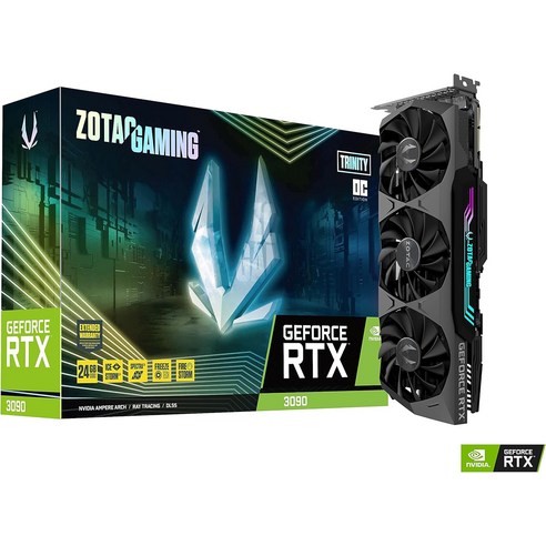 고사양 ZOTAC Gaming GeForce RTX 3090 Trinity OC 24GB GDDR6X 384비트 19.5Gbps PCIE 4.0 게이밍 그래픽 카드 IceStorm, 기본