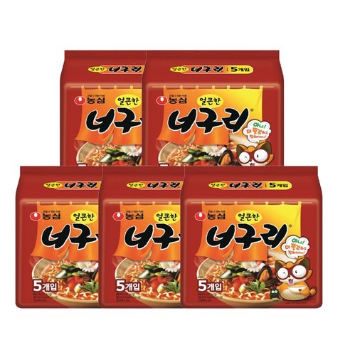 <올따옴> 농심 너구리 5입멀티 5봉, 25개