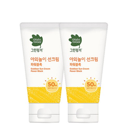 그린핑거 야외놀이 선크림, 80ml, 2개