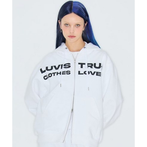 러브이즈트루 LUVISTRUE BASIC HOOD ZIP UP WHITE