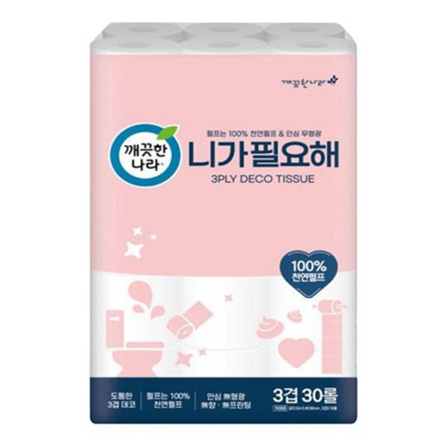 깨끗한나라 순수 시그니처 3겹 화장지 28m 30롤 휴지, 깨끗한나라 순수 시그니처 3겹 화장지 28m 30롤 휴, 1개