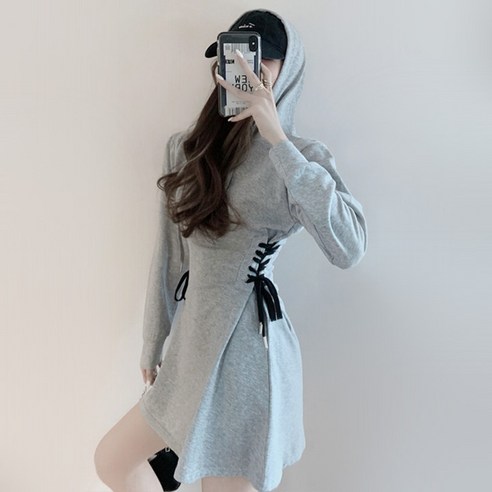 대박난박양 후드 스트랩 원피스