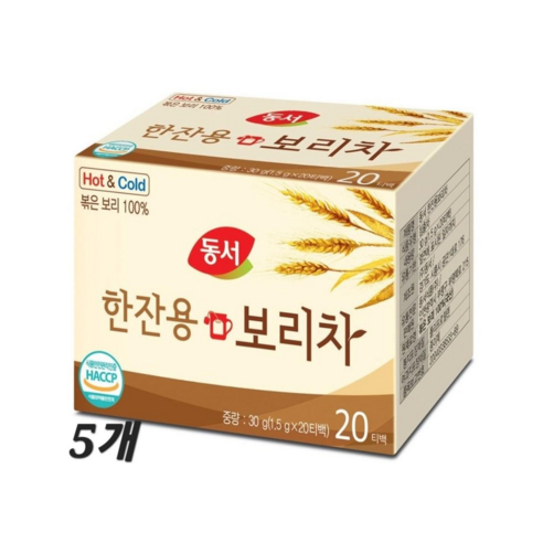 동서 한잔용보리차 20T(30G) X 5개, 1.5g, 20개입, 10개