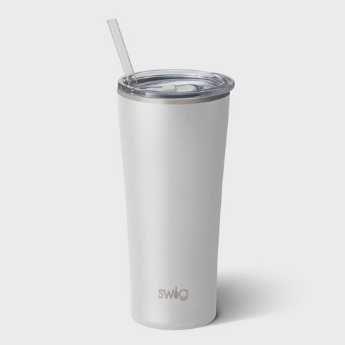 스위그 스텐 보온 보냉 매트 텀블러 22oz(652ml) + 빨대 포함, Matte White