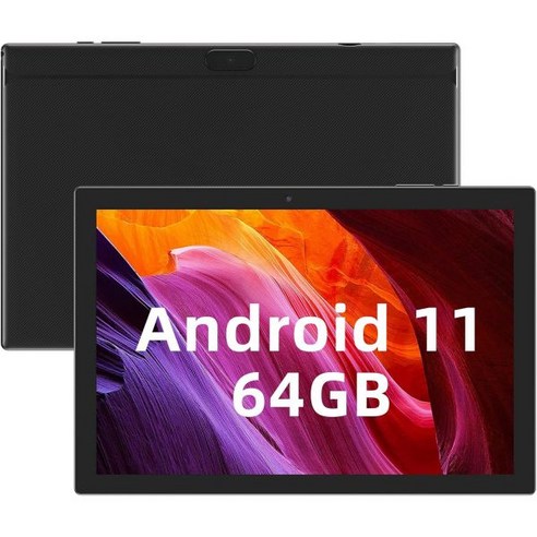 프리미엄 고성능 노트북 태블릿 64GB 10인치 Android 11 6000mAh 배터리 쿼드 코어 HD 터치 스크린 WiFi BT Google Play 포함. 핑크, Black, 2GB+64GB