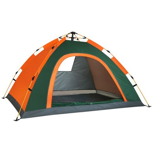 아웃도어 캠핑 접이식 전자동 텐트, 1문 1창(2인용 용수철형), 오렌지