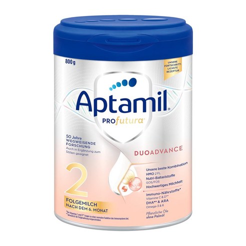 Aptamil Profutura DUOADVANCE 2 800g 1개 6개월 이후 유아용 고품질 독일 분유 락토피더스 공정