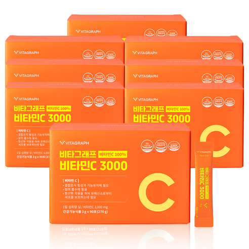 비타그래프 논지엠오 비타민C 3000, 270g, 8개