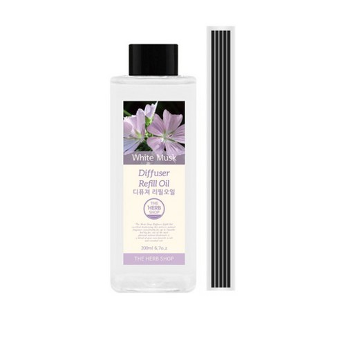 더허브샵 디퓨저 리필 오일, 화이트 머스크, 200ml, 1세트
