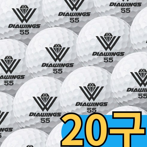다이아윙스 고반발 비거리 전용 장타 골프공 2피스 42.8mm M2, 01 M2 화이트, 20개입, 1개