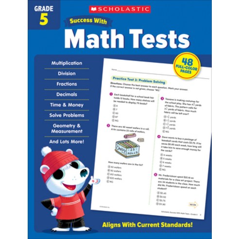 (영문도서) Scholastic Success with Math Tests Grade 5 Paperback, Scholastic Teaching Resources, English, 9781338798463
