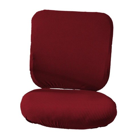 사무실 의자 커버 슬립 커버 회전 의자 커버 안락 의자 용 회전 의자 시트 커버, 폴리에스터 섬유, 빨간색