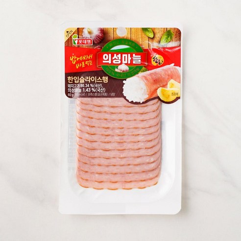 [메가마트]롯데웰푸드 롯데햄 의성 마늘햄 60g, 1개