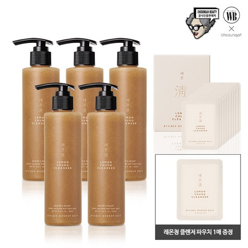 [KT알파쇼핑]조성아 레몬청 클렌저200ml x 5개+트래블 파우치3ml x10매+무료체험 1매