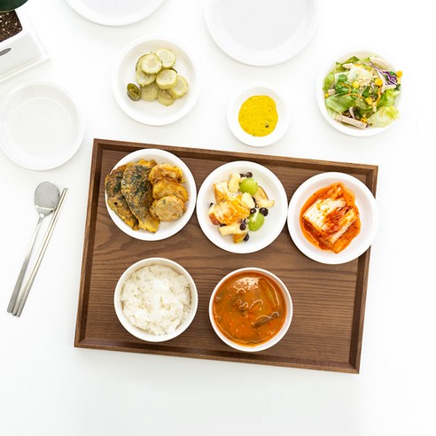 국산 우드 트레이 애쉬 나무 손잡이홈 논슬립형 쟁반, 1개, 애쉬손잡이홈