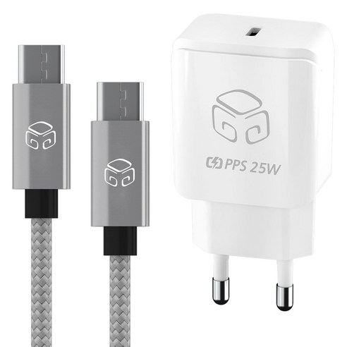 디지지 엑시스 PD 25W 초고속충전기+C타입 to C타입 고속충전케이블세트, 70cm