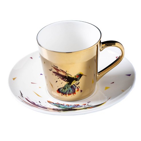 [SW] 거울 반사 커피 잔 유리 차 물 컵 크리 에이 티브 Coffeeware Drinkware, Lemon yellow_201-300ml