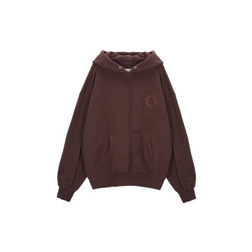 MATIN KIM OBLIQUE POCKET HOODY IN BROWN