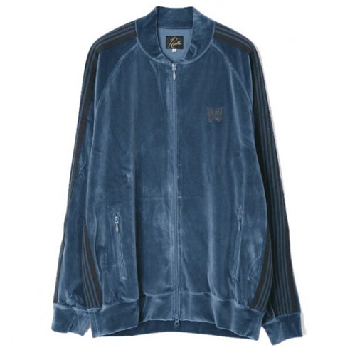 NEEDLES 니들스 R.C. Track Jacket - C/PE Velour Smoke Blue (NS251) (R.C 트랙 자켓)