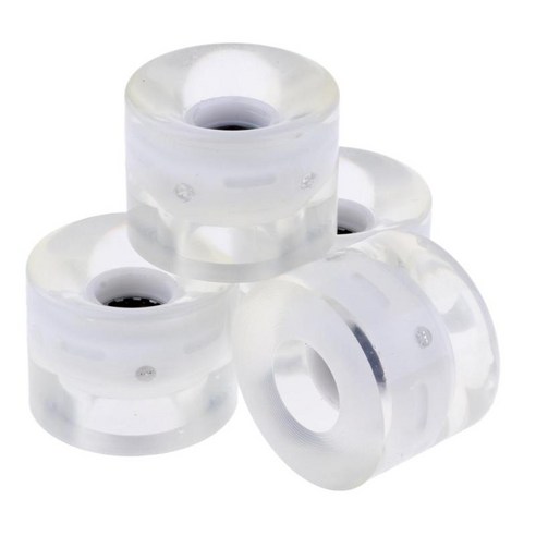 코어가있는 스케이트 보드 롱 보드 용 4 개 60mm 교체 휠, PU, 화이트