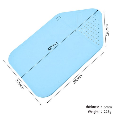 접이식 도마 채소 및 과일 커터 보드 BPA 프리 플라스틱 다기능 야채 린스 스트레이너 주방 도구, A Blue